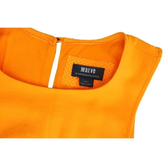 Maeve Anthropologie Women's XS Yellow Hi-Low Midi Sleeveless Pockets Maxi Dress - Picture 2 of 7